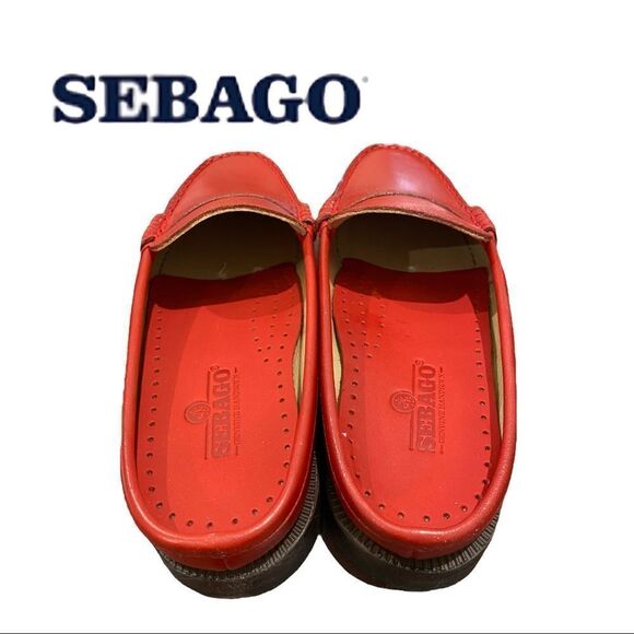 NEW Sebago Women's Dan Clog Pop Red Leather Slide Mules Clogs 6 - Picture 4 of 5